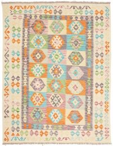 Tappeto Kilim Geometrico Multicolore Beige 151x193 Cm