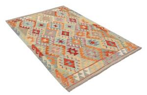 Tappeto Kilim Geometrico Azzurro Arancione 123x179 Cm