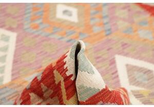 Tappeto Kilim Geometrico Rosso Mattone Beige 171x246 Cm