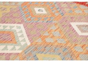 Tappeto Kilim Geometrico Rosso Mattone Beige 171x246 Cm