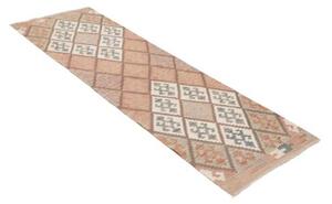 Tappeto Kilim Geometrico Salmone Avorio Corsia 61x198 Cm