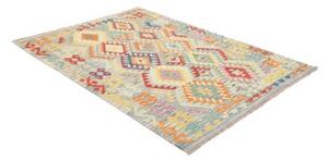 Tappeto Kilim Geometrico Azzurro Multicolore 155x206 Cm