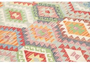Tappeto Kilim Geometrico Verde Salvia Multicolore 161x195 Cm