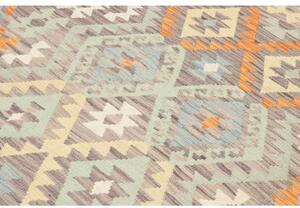 Tappeto Kilim Geometrico Grigio Arancione 123x174 Cm