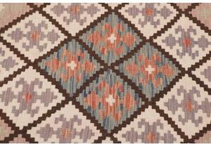 Tappeto Kilim Stilizzato Avorio Marrone Corsia 61x200 Cm