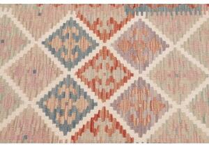Tappeto Kilim Geometrico Arancione Ruggine Avorio Corsia 62x194 Cm