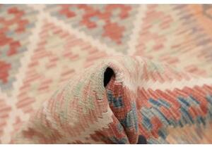 Tappeto Kilim Geometrico Beige Rosa Antico Corsia 80x204 Cm