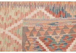 Tappeto Kilim Geometrico Beige Rosa Antico Corsia 80x204 Cm
