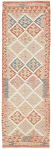 Tappeto Kilim Geometrico Arancione Ruggine Avorio Corsia 62x194 Cm