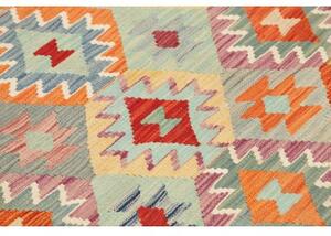 Tappeto Kilim Geometrico Azzurro Arancione 123x179 Cm