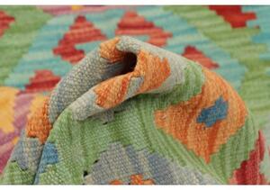 Tappeto Kilim Stilizzato Azzurro Verde 84x199 Cm