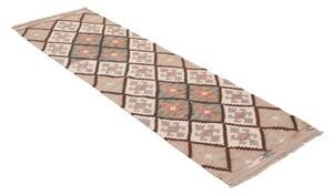 Tappeto Kilim Stilizzato Avorio Marrone Corsia 61x200 Cm