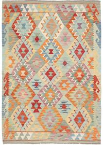 Tappeto Kilim Geometrico Azzurro Arancione 123x179 Cm
