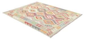 Tappeto Kilim Geometrico Verde Salvia Multicolore 161x195 Cm