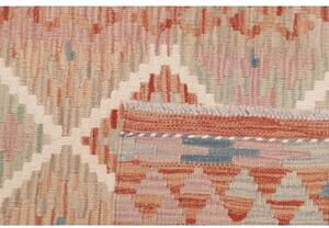 Tappeto Kilim Geometrico Arancione Ruggine Avorio Corsia 62x194 Cm