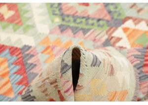 Tappeto Kilim Geometrico Verde Salvia Multicolore 161x195 Cm