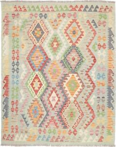 Tappeto Kilim Geometrico Verde Salvia Multicolore 161x195 Cm