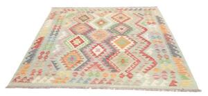 Tappeto Kilim Geometrico Verde Salvia Multicolore 161x195 Cm