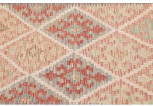 Tappeto Kilim Geometrico Beige Rosa Antico Corsia 80x204 Cm
