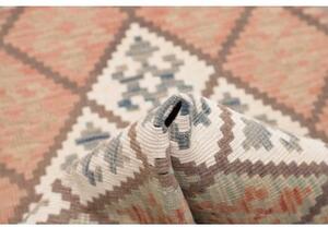 Tappeto Kilim Geometrico Salmone Avorio Corsia 61x198 Cm