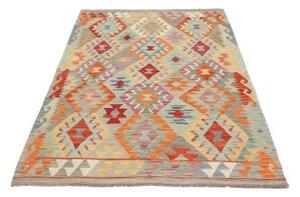 Tappeto Kilim Geometrico Azzurro Arancione 123x179 Cm