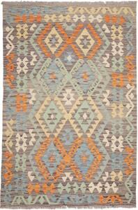 Tappeto Kilim Geometrico Grigio Arancione 123x174 Cm