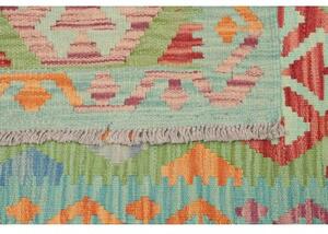 Tappeto Kilim Stilizzato Azzurro Verde 84x199 Cm