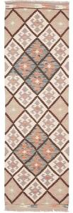 Tappeto Kilim Stilizzato Avorio Marrone Corsia 61x200 Cm