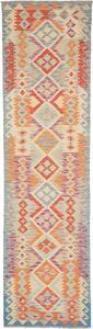 Tappeto Kilim Geometrico Azzurro Arancione Corsia 80x297 Cm