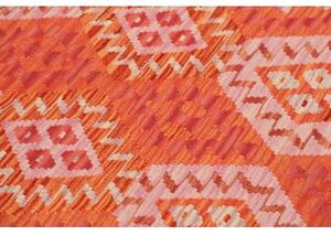 Tappeto Kilim Geometrico Arancione Rosa 107x158 Cm