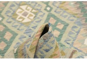 Tappeto Kilim Geometrico Verde Salvia Azzurro 104x153 Cm