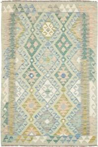 Tappeto Kilim Geometrico Verde Salvia Azzurro 104x153 Cm