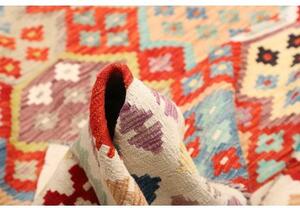 Tappeto Kilim Stilizzato Avorio Rosso 250x300 Cm