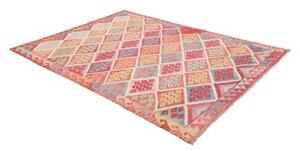 Tappeto Kilim Geometrico Rosso Multicolore 177x251 Cm