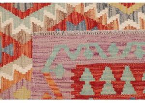 Tappeto Kilim Geometrico Rosso Multicolore 124x177 Cm