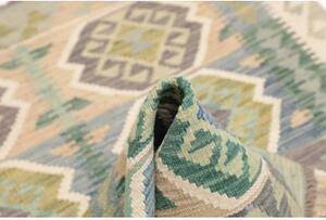Tappeto Kilim Geometrico Beige Verde Salvia 100x139 Cm