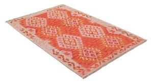 Tappeto Kilim Geometrico Arancione Rosa 107x158 Cm