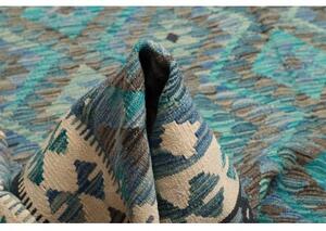 Tappeto Kilim Geometrico Turchese Blu 255x344 Cm
