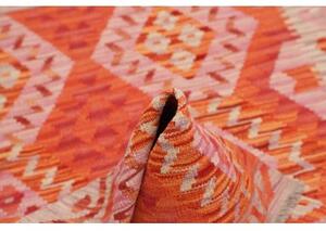 Tappeto Kilim Geometrico Arancione Rosa 107x158 Cm