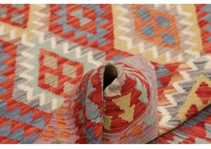 Tappeto Kilim Geometrico Rosso Multicolore 124x177 Cm
