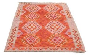 Tappeto Kilim Geometrico Arancione Rosa 107x158 Cm