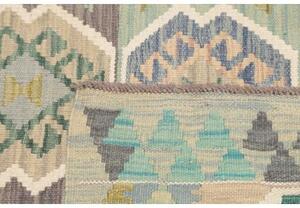 Tappeto Kilim Geometrico Beige Verde Salvia 100x139 Cm