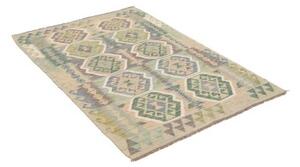 Tappeto Kilim Geometrico Beige Verde Salvia 100x139 Cm