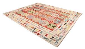 Tappeto Kilim Stilizzato Avorio Rosso 250x300 Cm
