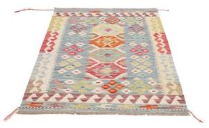 Tappeto Kilim Geometrico Azzurro Avorio 100x147 Cm