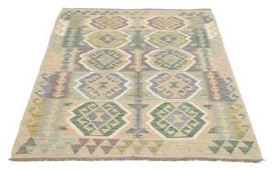 Tappeto Kilim Geometrico Beige Verde Salvia 100x139 Cm