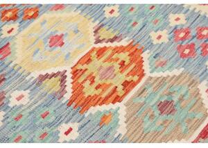 Tappeto Kilim Geometrico Azzurro Avorio 100x147 Cm