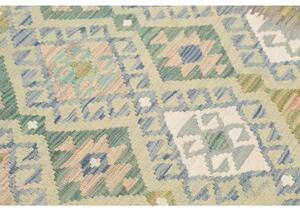 Tappeto Kilim Geometrico Verde Salvia Azzurro 104x153 Cm