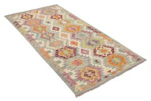 Tappeto Kilim Stilizzato Celeste Multicolore 99x200 Cm
