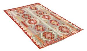 Tappeto Kilim Stilizzato Rosso Azzurro 97x153 Cm